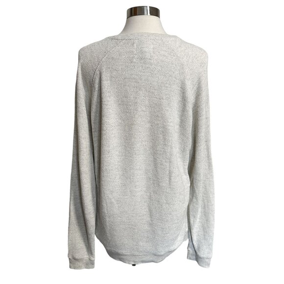 Norse Projects Mens LARGE Ketel Textured Cotton Blend Light Gray Crew Pullover - Picture 3 of 9